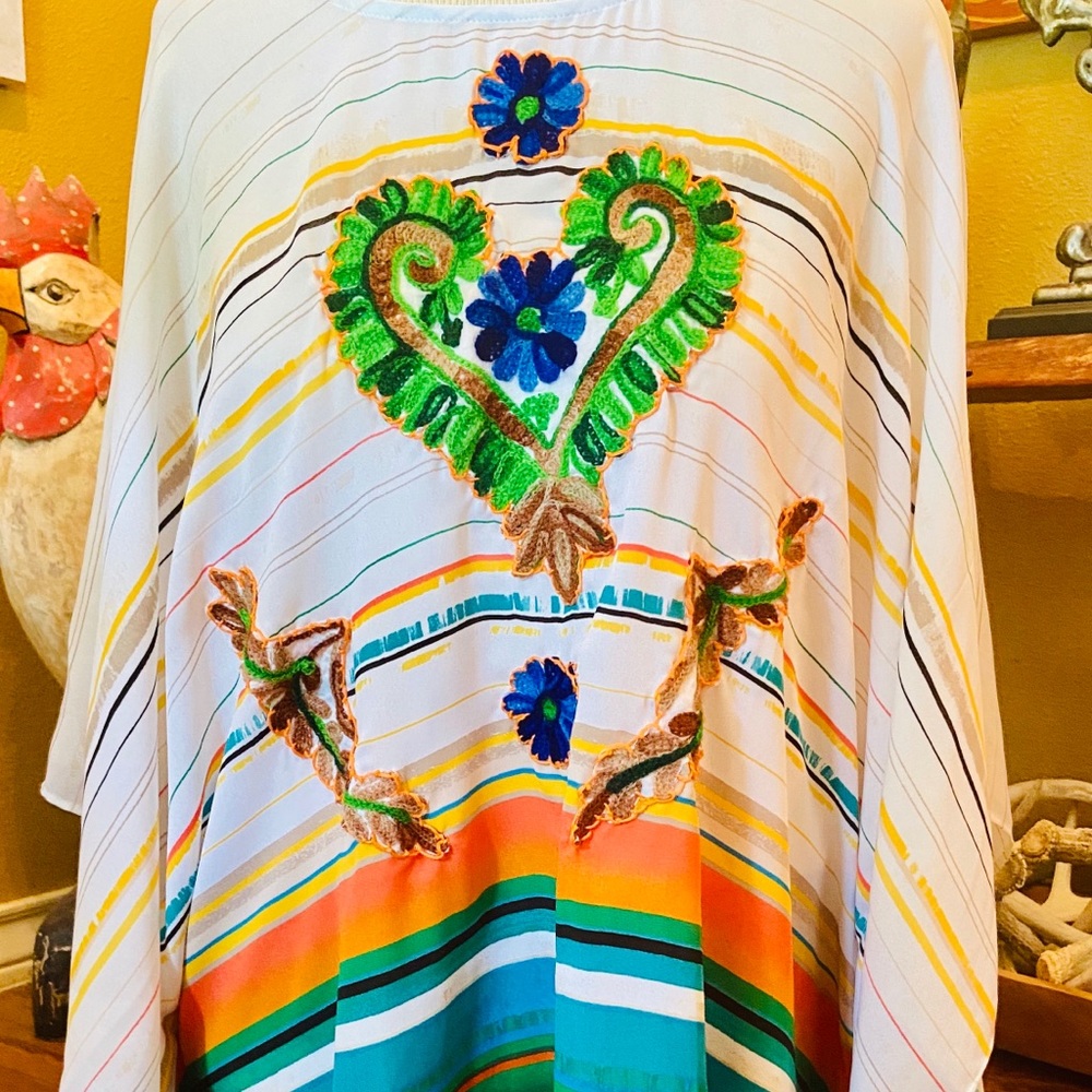 Copper Feather Design! One of a kind Pancho